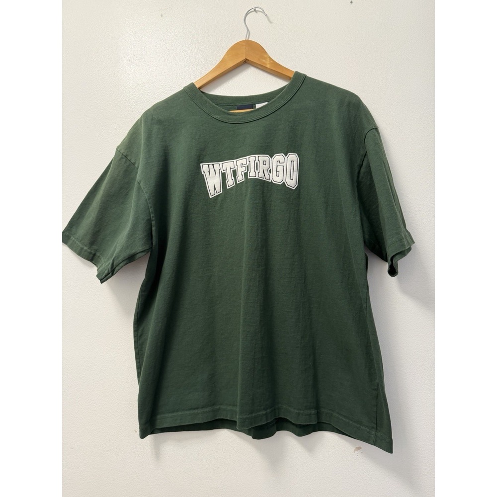 Vintage Freshjive Wtfirgo Men's Crew T Shirt Dark Green Size Large Made In USA